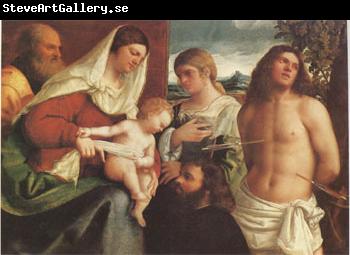 Sebastiano del Piombo The Holy Family with st Catherine st Sebastian and a Donor sacra Conversazione (mk05)